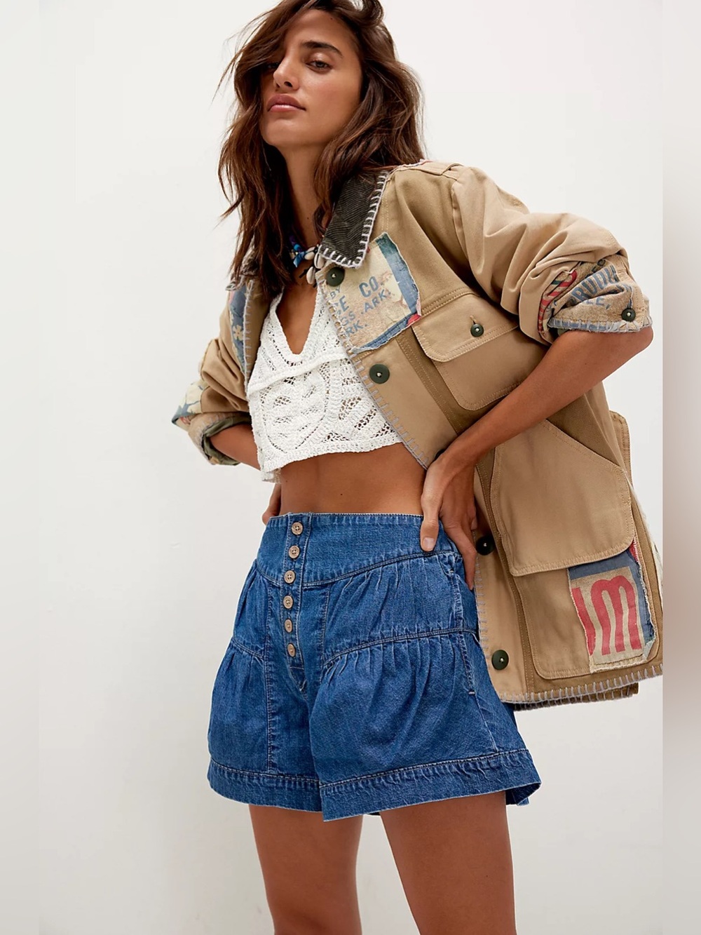 We The Free Fleur denim shorts in true blue - XS nwt